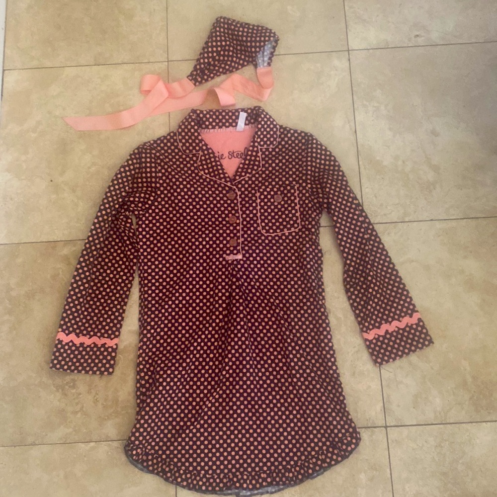 Jessie Steele Polka-dot Pink/Black Dress & Matching hair band sz S
